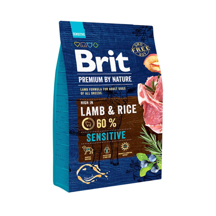 Brit Premium By Nature Dog Sensitive Lamb & Rice Torrfoder till Hund 3 kg