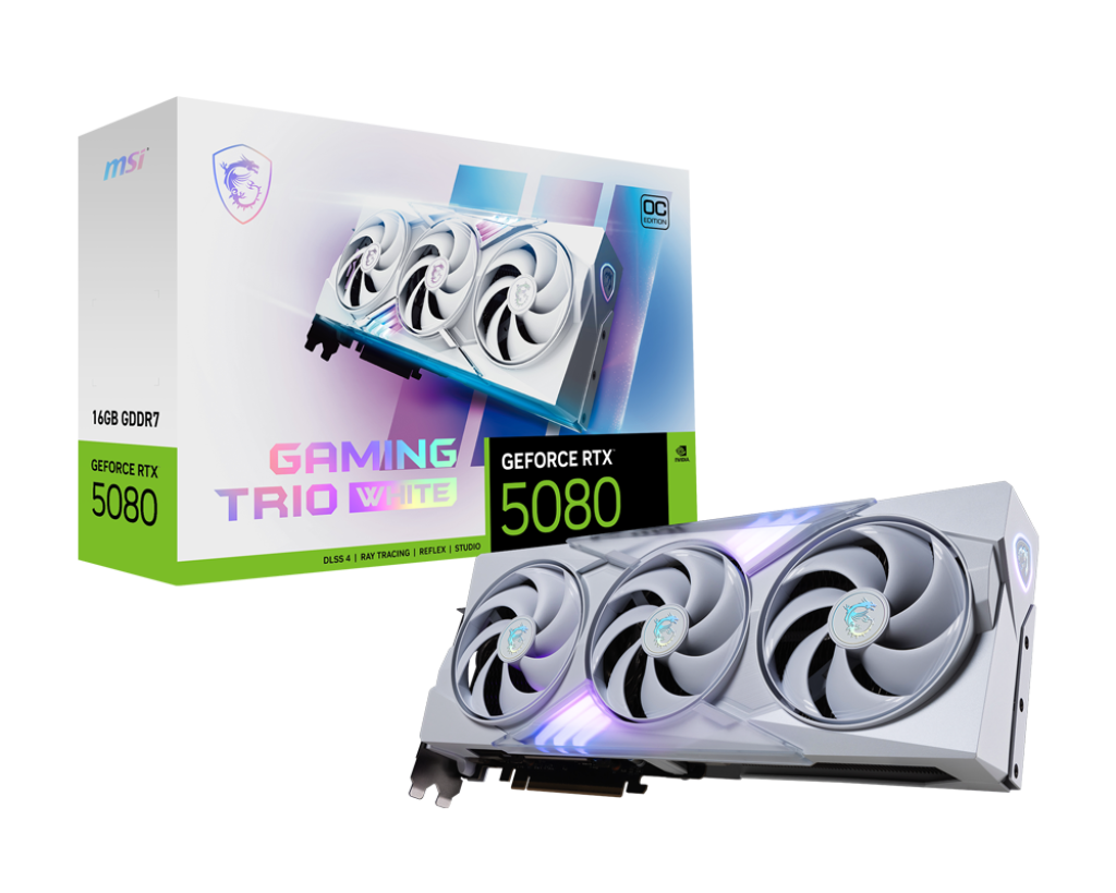 MSI GeForce RTX 5080 Gaming Trio OC White 16 GB GDDR7, HDMI/3xDP, bild 3