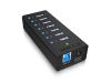 USB 3.0-hub ICY BOX IB-AC618, 7xUSB 3.0, aluminium, inkl. strömadapter - Svart, bild 2
