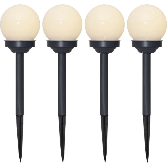 Solcellsdrivet LED-trädgårdsklot Ø10 cm 4-pack