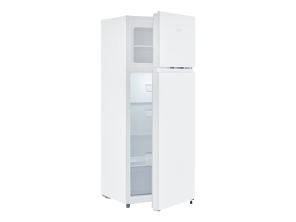 SEVERIN DT 8760 - Kylskåp/frys - toppfrys - bredd: 54.2 cm - djup: 55 cm - höjd: 143.4 cm - 206 liter - Klass E - vit
