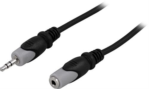 Förlängningsljudkabel stereo 3,5 mm, 5 meter - Svart, bild 3