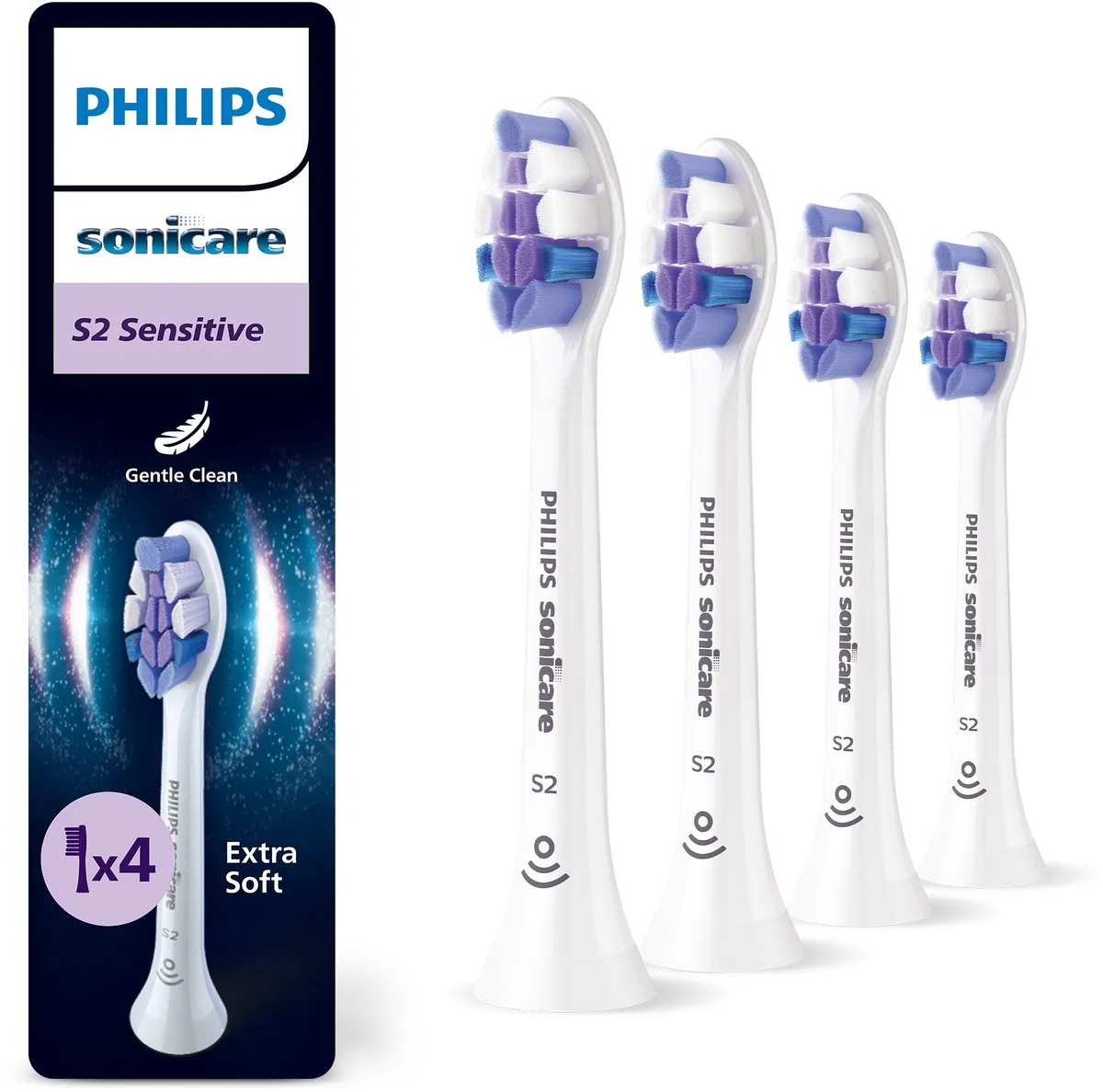 Philips HX6054/87 Sensitive borsthuvuden, vit, 4-pack, bild 5