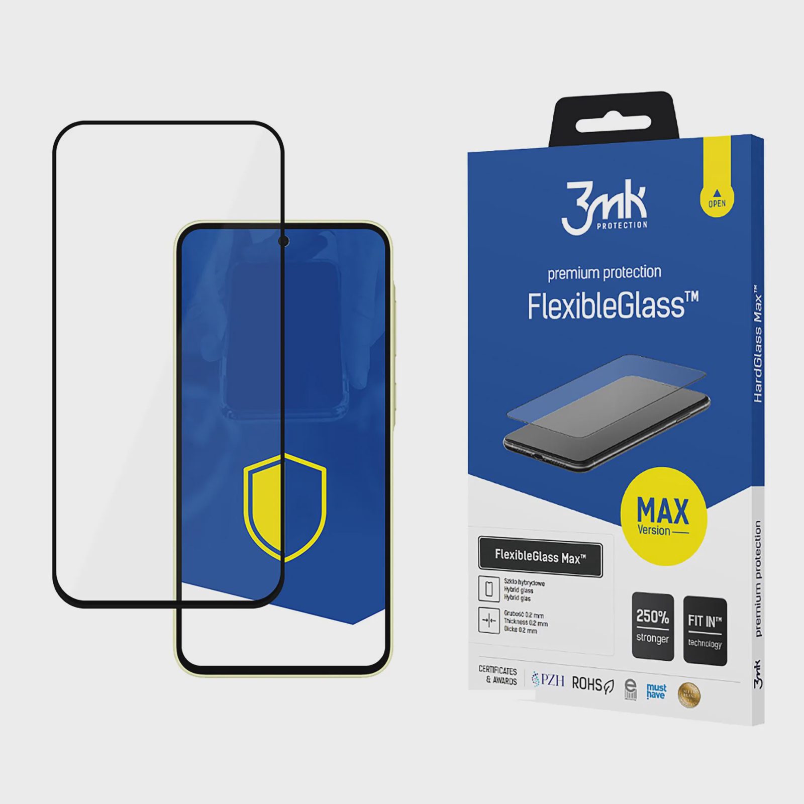 Härdat glas 3mk FlexibleGlass Max Black till Samsung Galaxy A35 5G