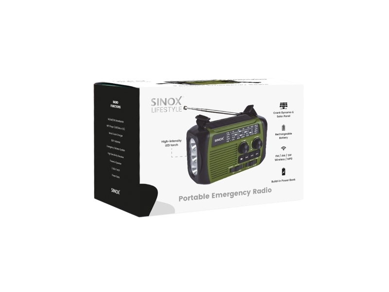 Sinox Bluetooth®-nödradio. Grön