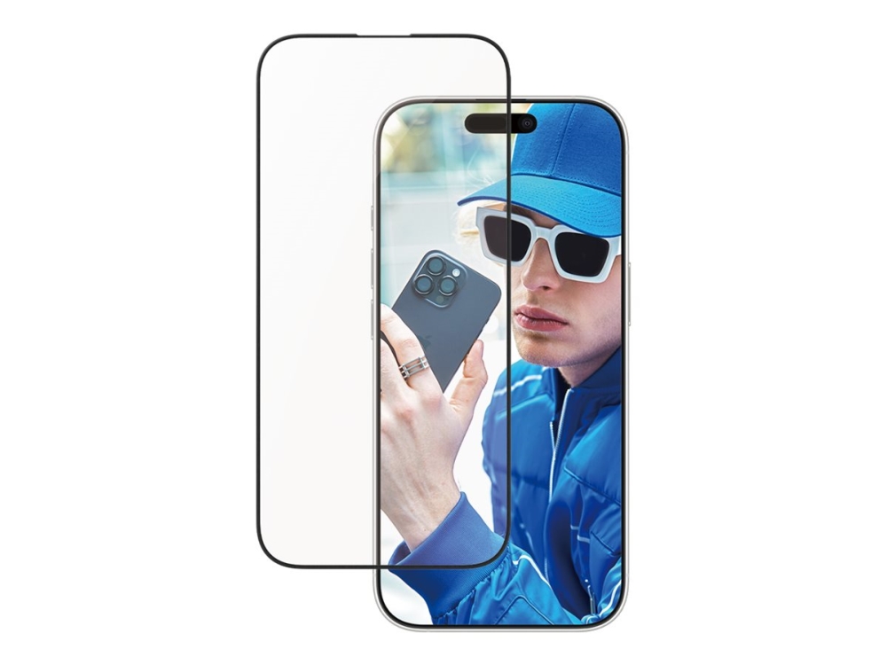 PanzerGlass - Skärmskydd för mobiltelefon - ultrabred passning - glas - ramfärg svart