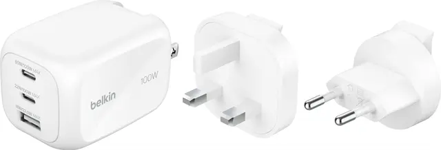 Belkin 100W USB-C/USB-A PD väggladdare (vit)