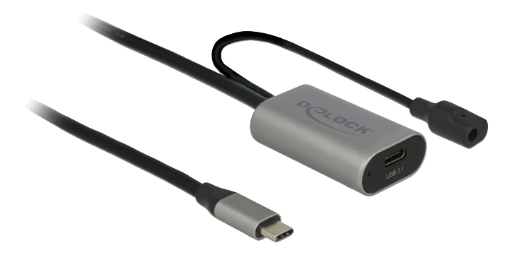 Förlängningskabel DeLOCK, Aktiv USB-C ha till USB-C ho, USB 3.1 Gen.1, 5 meter - Svart, bild 2