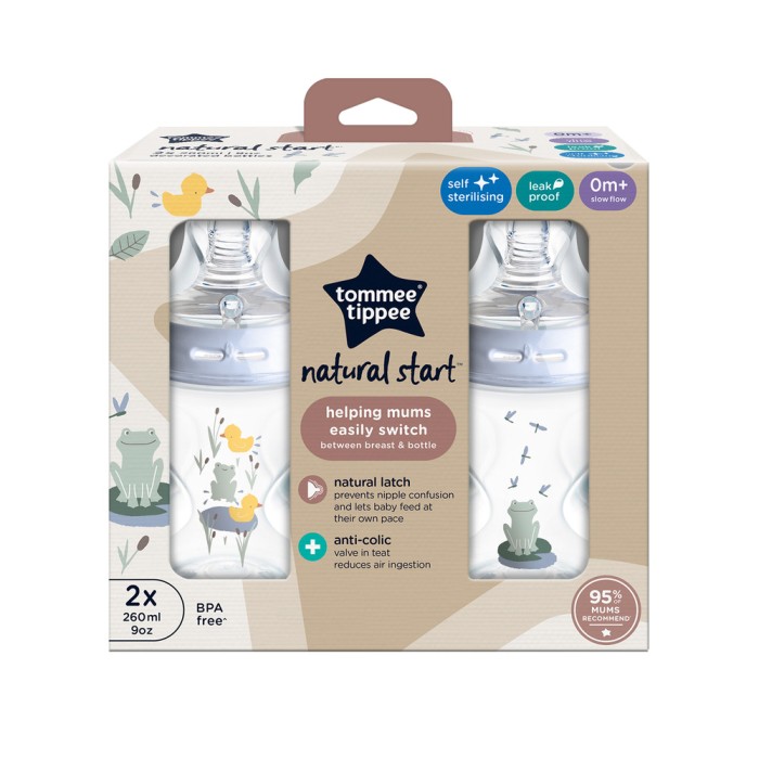 Tommee Tippee Natural Start Nappflaska Deco Blå 2 st 260 ml, bild 2