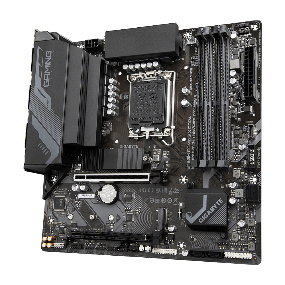 Gigabyte B760M GAMING X DDR4, Intel LGA1700, 2xPCI Express, MicroATX, 4xDDR4, 2xM.2 + SATA3 RAID, HDMI/DP, USB-C, 2.5Gbe LAN, RGB Fusion, bild 3
