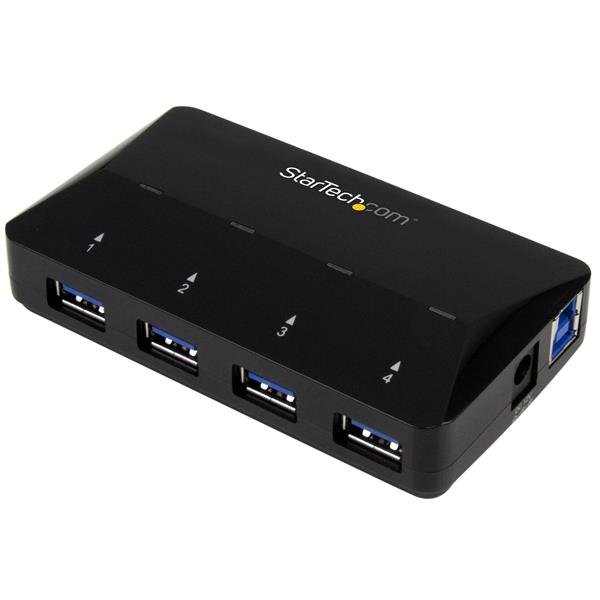 USB 3.0-hub StarTech ST53004U1C, 4xUSB 3.0 + 1x2,4A snabbladdningsport, inkl. strömadapter, bild 3