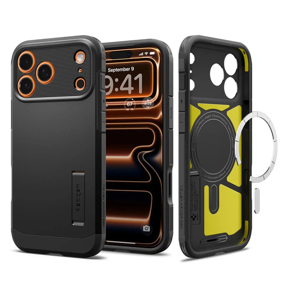 Spigen Tough Armor T (MagFit), Mobilskal, Apple, iPhone 17 Pro, 16 cm (6.3), Svart