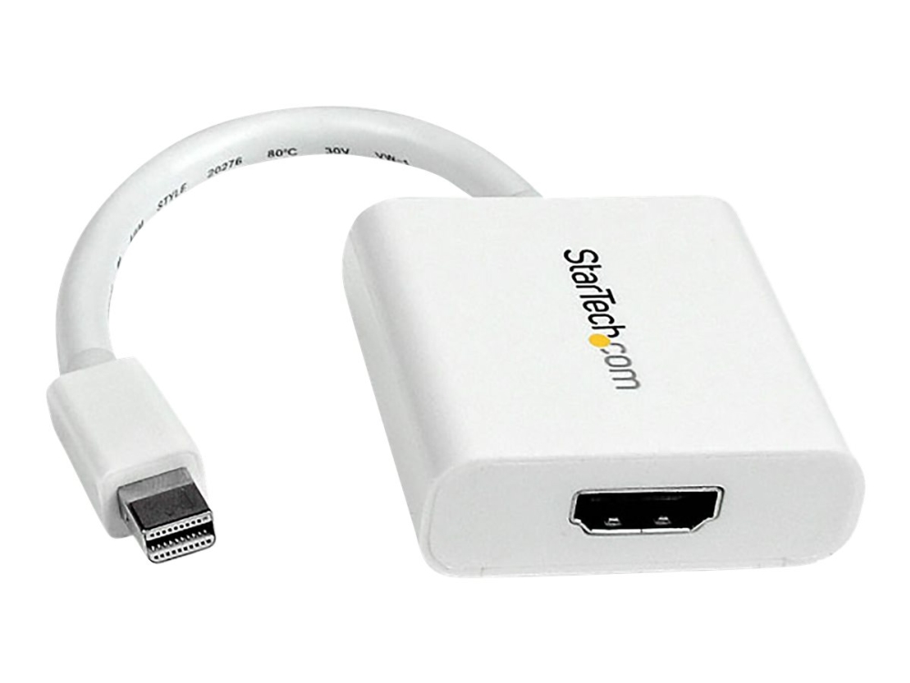 StarTech.com Mini DisplayPort till HDMI-videoadapter – Vit - Videokort - Mini DisplayPort hane till HDMI hona - 17 cm - vit