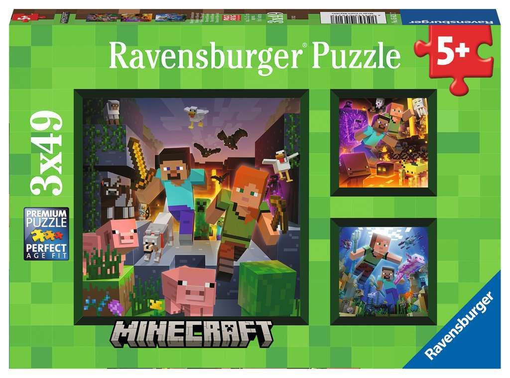 Ravensburger Minecraft Biomes Puzzle (3x49 Bitar), bild 4
