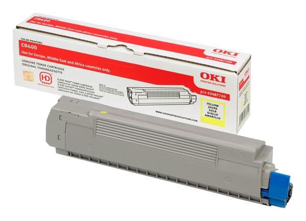 OKI C8600/C8800, 6000 sidor, Gul, bild 4