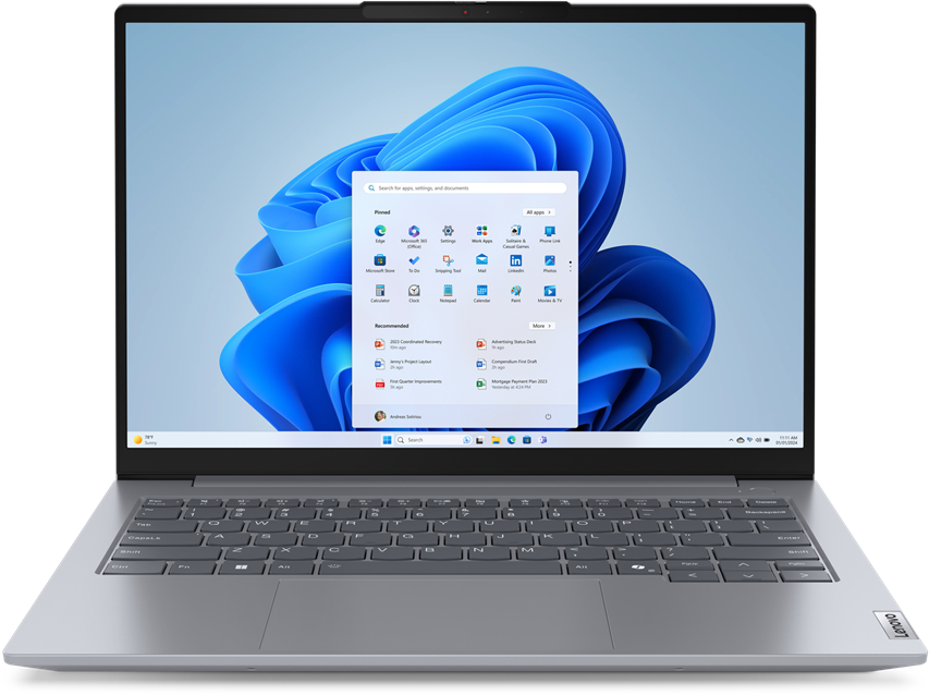 Lenovo ThinkBook 14 G7, 14" Full HD+ IPS matt, AMD Ryzen 5 7535HS, 16 GB, 512 GB PCIe SSD, WiFi 6E, bakbelyst tangentbord, Win11 Pro, bild 3