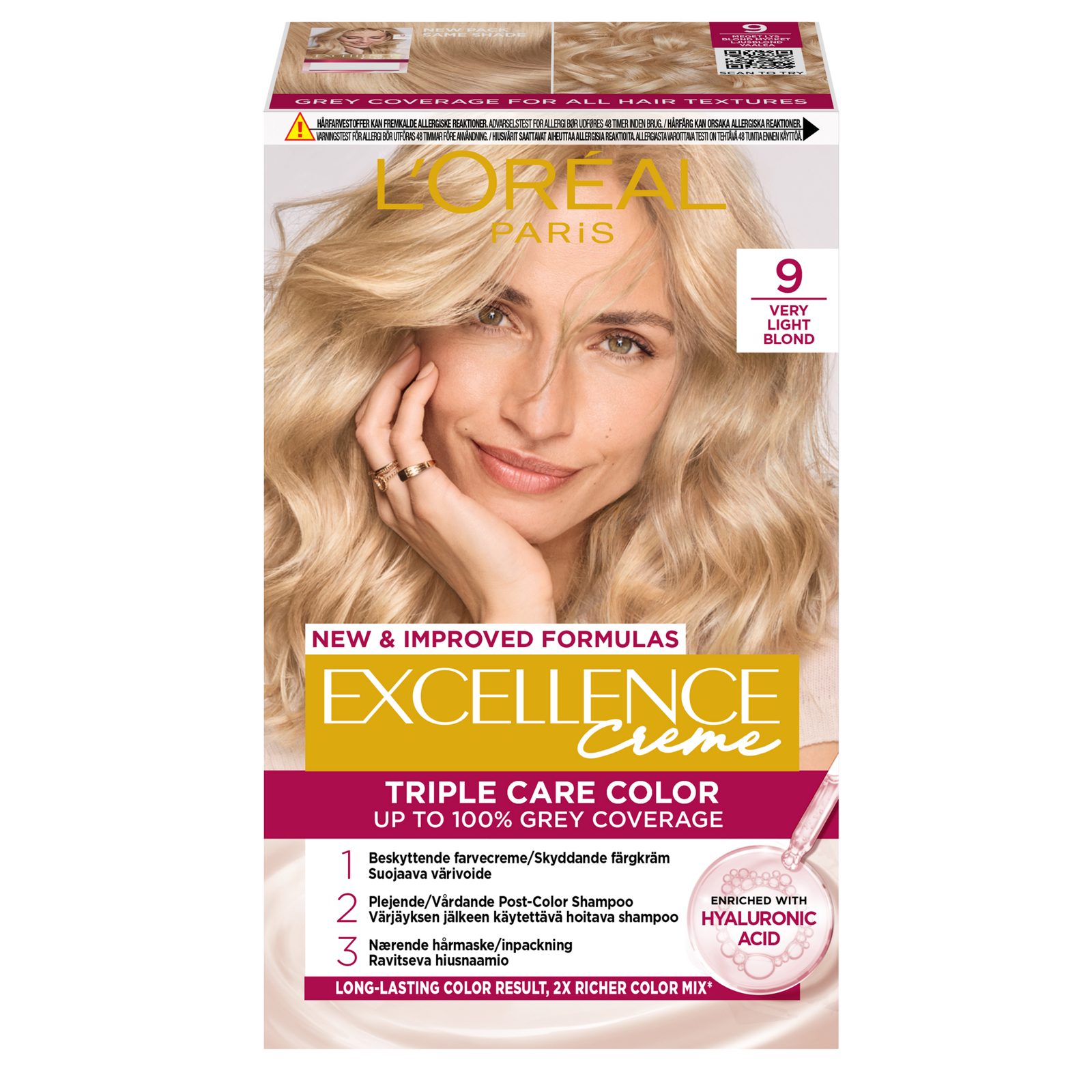 L'Oréal Paris Excellence Crème 9 Mycket Ljusblond 1 pcs