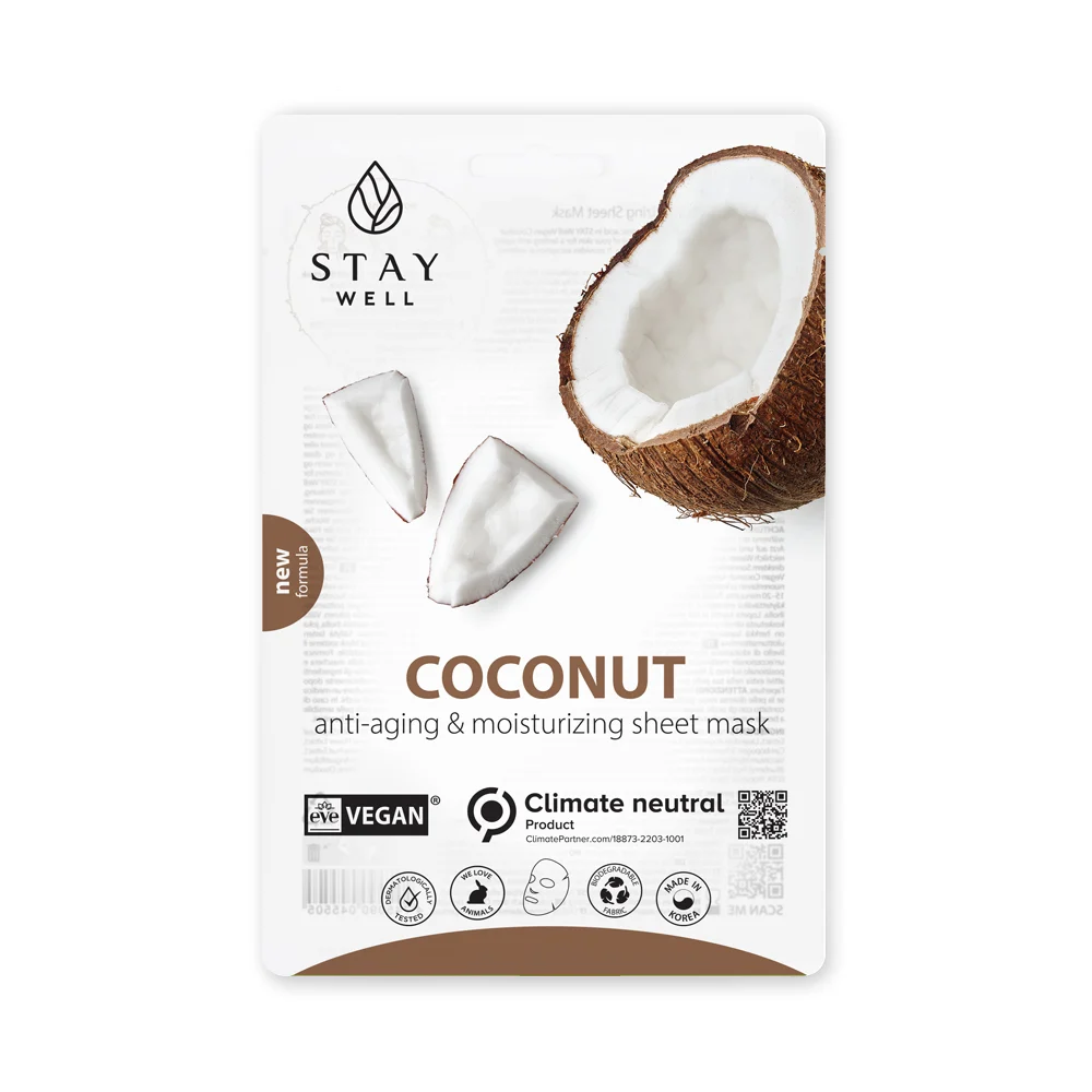 Stay Well Vegan Sheet Mask Coconut 1 pcs