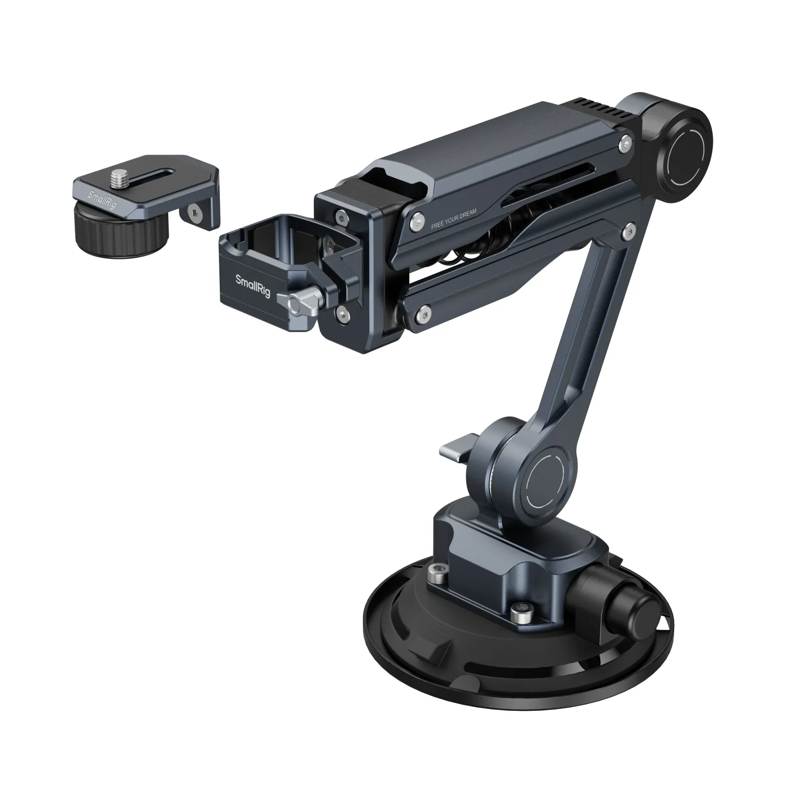 5123 Mini Shock Absorber Arm, stabiliserings arm med sugkopp för Osmo Pocket 3, GoPro, Insta360 X4 och andra actionkameror