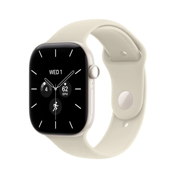 Apple Watch Series 12 GPS + Cellular 46 mm pärlvit keramik, sand Sportband - S/M, bild 5