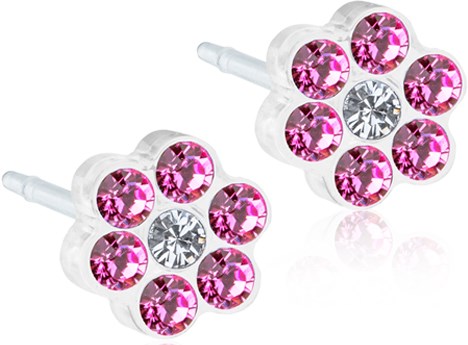 Blomdahl Medical Plastic Daisy 5mm Rosa/vit