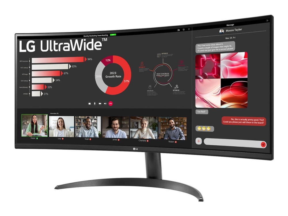 LG UltraWide 34WR50QK-B 34" - Böjd Ultrawide 344x1440 VA 100Hz, bild 2