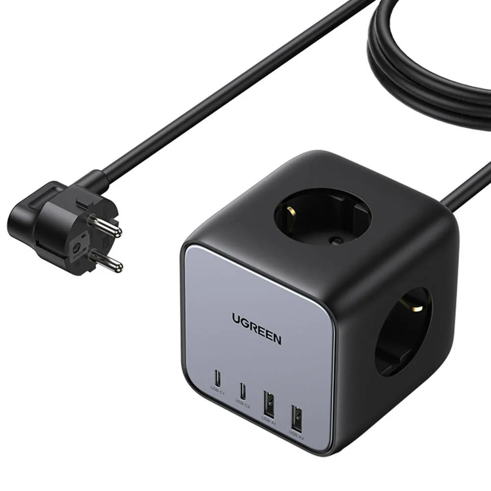 UGREEN DigiNest Cube 65W Grenuttag (3 AC outlets + 65W 2A2C)