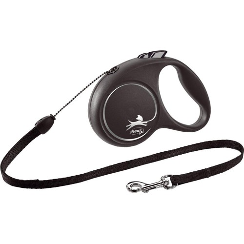 Flexi - Lead Black Design - S - 5m Line - Black - Max12Kg