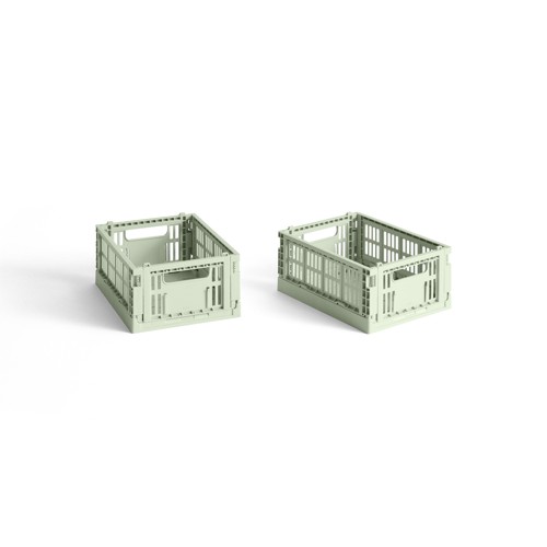 HAY - Set med 2 Colour Crate Mini Förvaringslådor (Mintgrön)