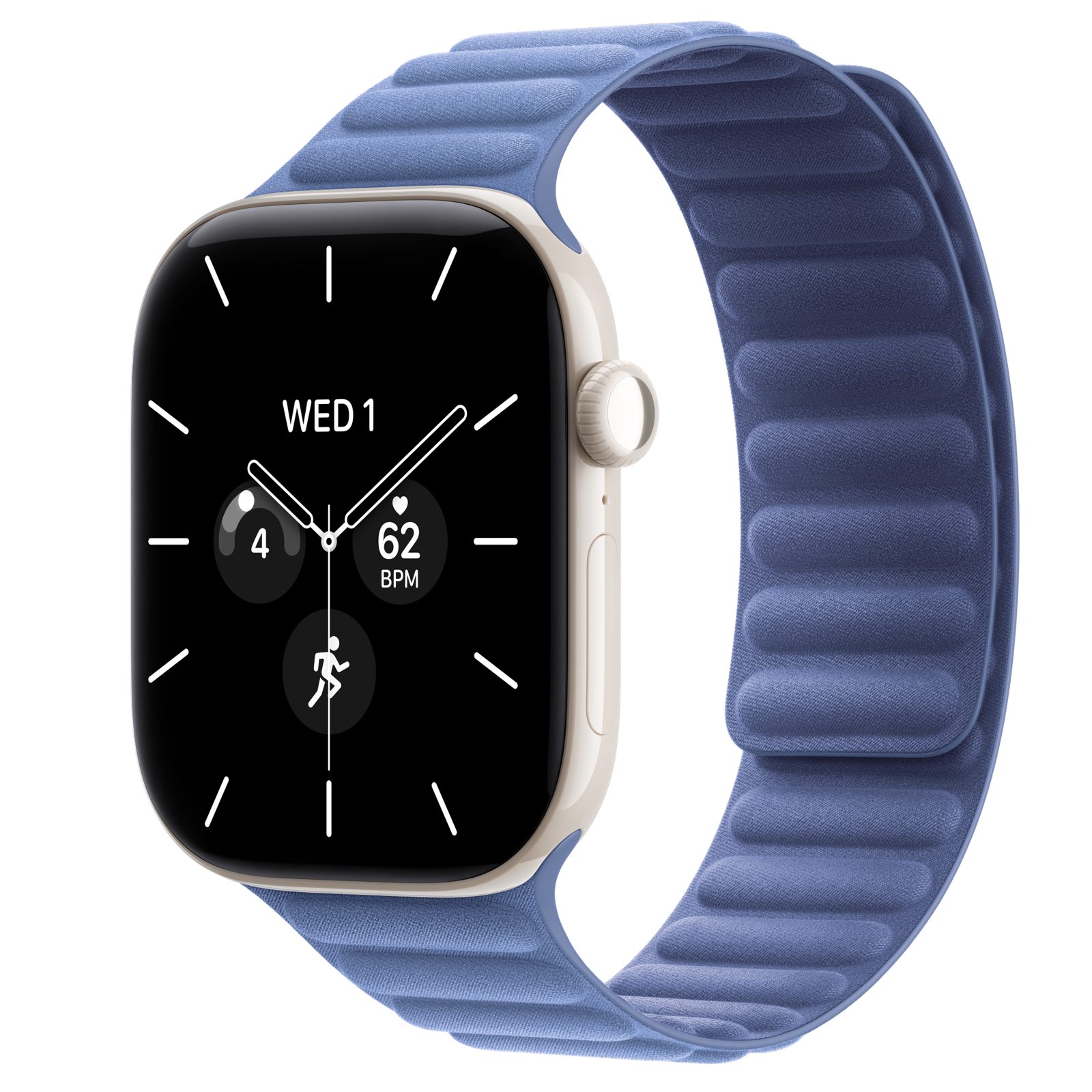 Apple Watch Series 12 (GPS + Cellular) • Keramikboett pärlvit, 46 mm • Magnetlänk ängsblå