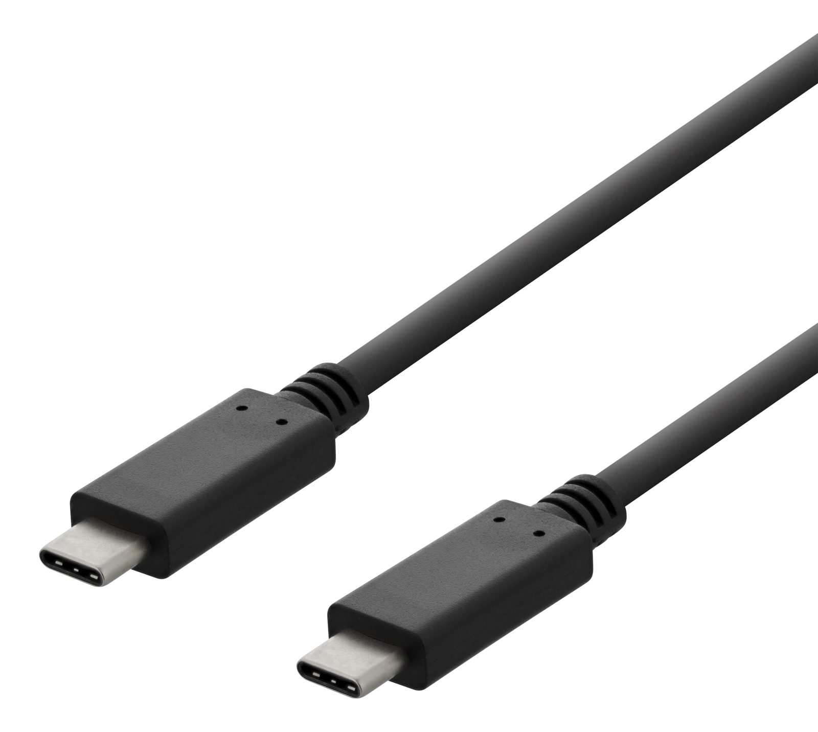 USB-C laddningskabel Deltaco USB 2.0, 60W/3A, 2 meter - Svart, bild 3