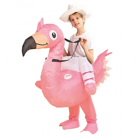 Uppblåsbar Söt Flamingo Maskeraddräkt för Barn