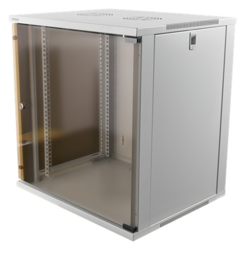 19" Skåp DELTACO 12U, 540x450x580mm, stående eller väggmonterat, glasdörr - Vit, bild 4