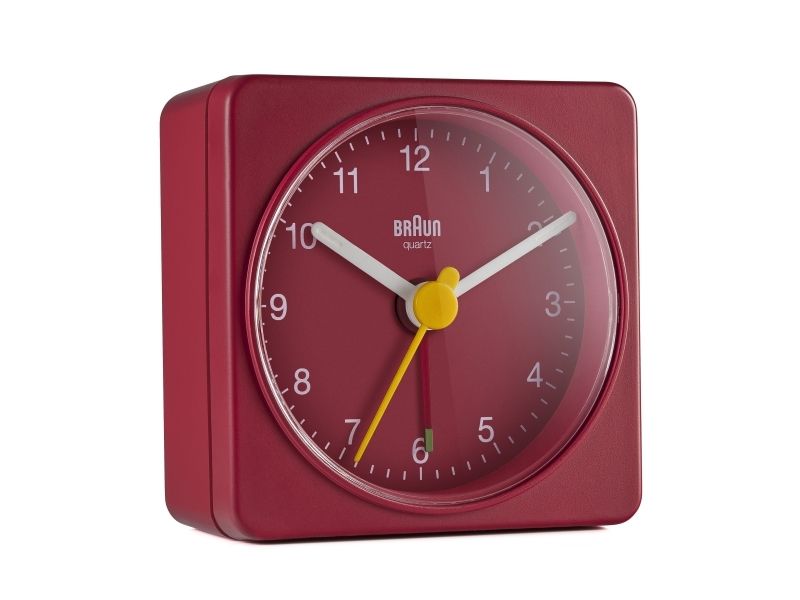 Braun BC02R, Quartz-väckarklocka, Rektangel, Röd, Analog, Batteri, AA
