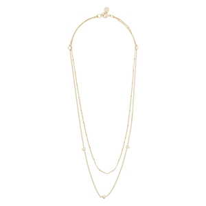Snö of Sweden Lovely Double Chain Neck 40 Plain Gold 40cm