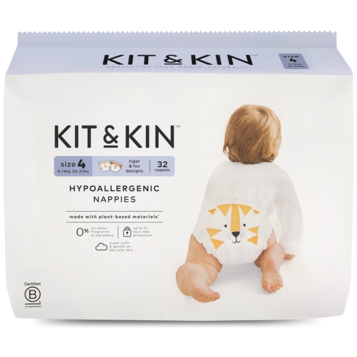 Kit & Kin Hypoallergena Blöjor Storlek 4 (9-14kg) 32 st