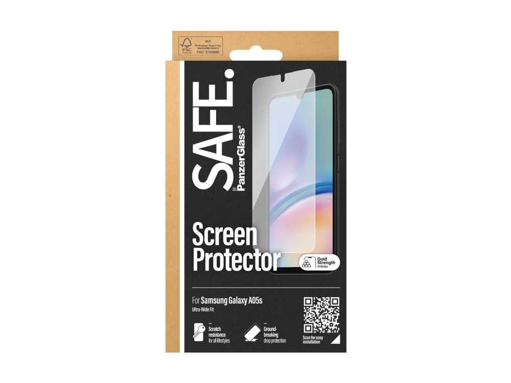 SAFE. by PanzerGlass - Skärmskydd för mobiltelefon - ultrabred passning - glas - för Samsung Galaxy A05s