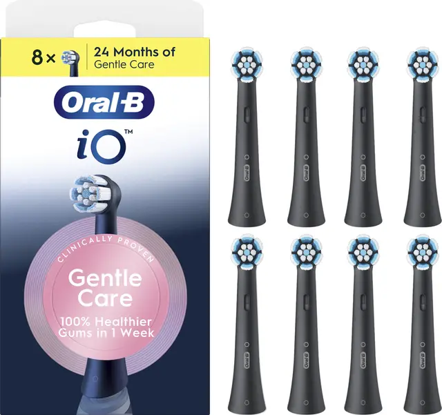 Oral-B iO Gentle Care borsthuvuden 8 st, svart