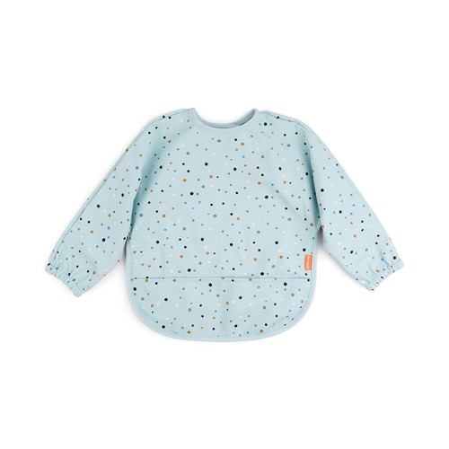 Done by Deer - Sleeved pocket bib Happy dots - Blue