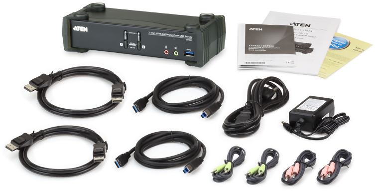 Aten CS1922 2-Portars USB 3.1 - Displayport - KVMP Switch