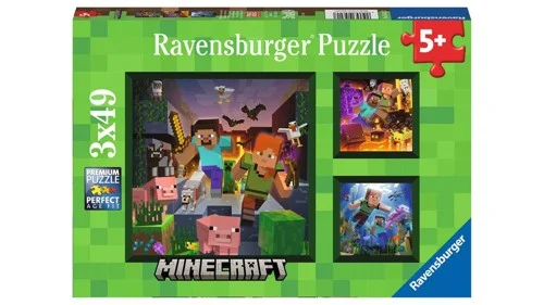 Ravensburger Minecraft Biomes Puzzle (3x49 Bitar), bild 3