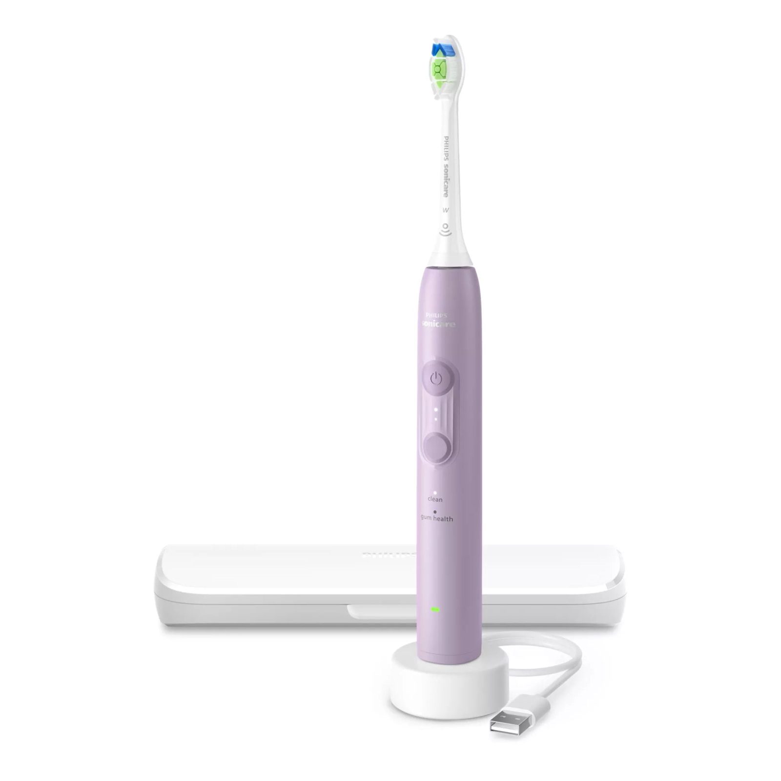 Philips 4100 series 4100 HX4043/49 Laddningsbar tandborste, Vuxen, Ultraljudstandborste, Gum omsorg, 31000 rörelser per minut, lila, 2 min, 4 x 30 sec