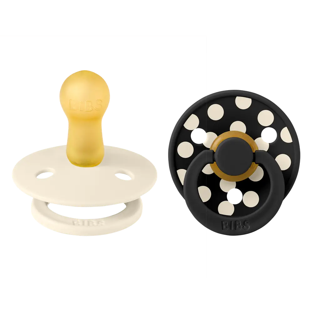 BIBS Pacifier Studio Colour Polka Latex Ivory Black Size 2 2pcs, bild 3