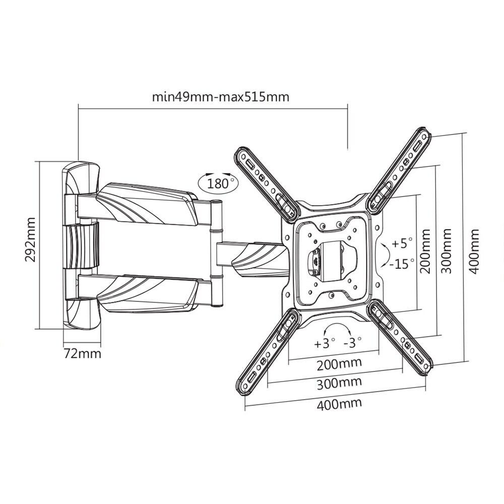 DELTACO ARM-1205 Vridbart Väggfäste, bild 5