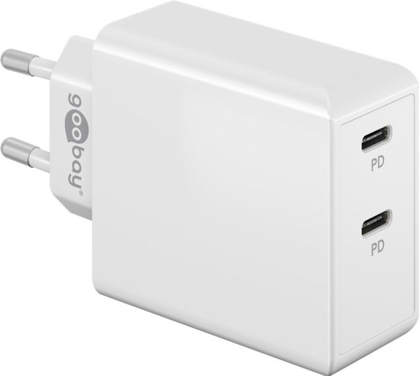 Goobay PD Dual USB-C Snabbladdare 36W - Vit
