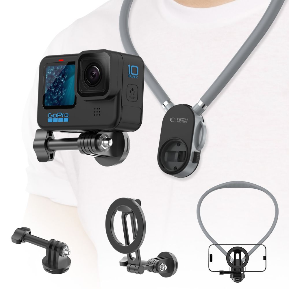 Tech-Protect AC200 magnetisk MagSafe-hållare för mobil, GoPro, DJI – grå, bild 4