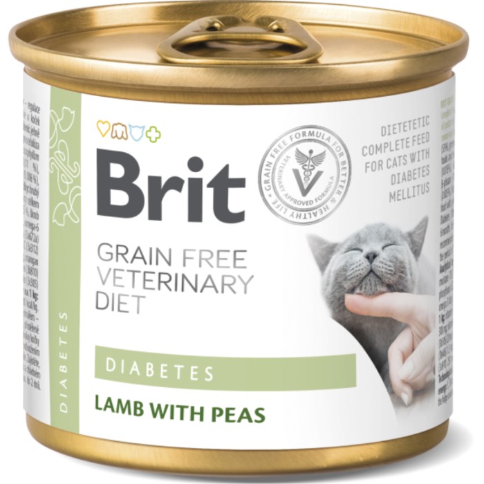 Brit GF Vet Diet Cat Cans Diabetes 200 g