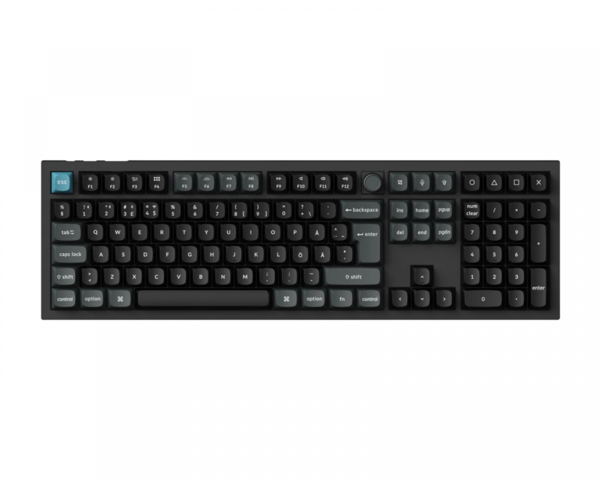 Keychron Q6 Ultra 8K Hotswap Knob Trådlöst ISO Tangentbord - Svart [Silk POM Banana]
