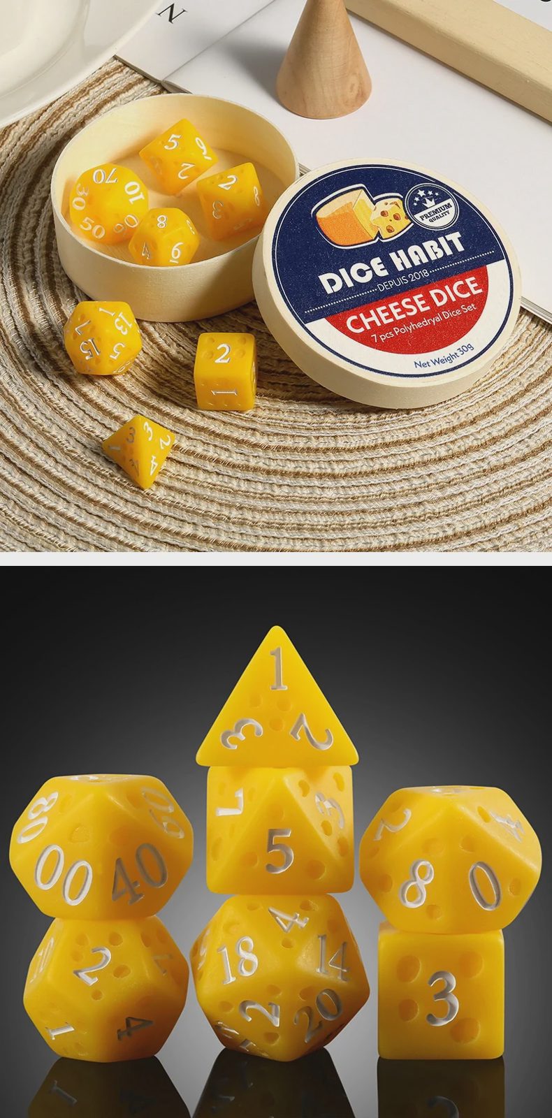 Resin Dice Set 7 Cheese