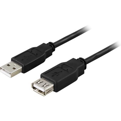 Deltaco USB 2.0 förlängningskabel Typ A ha - Typ A ho - 3m - Svart